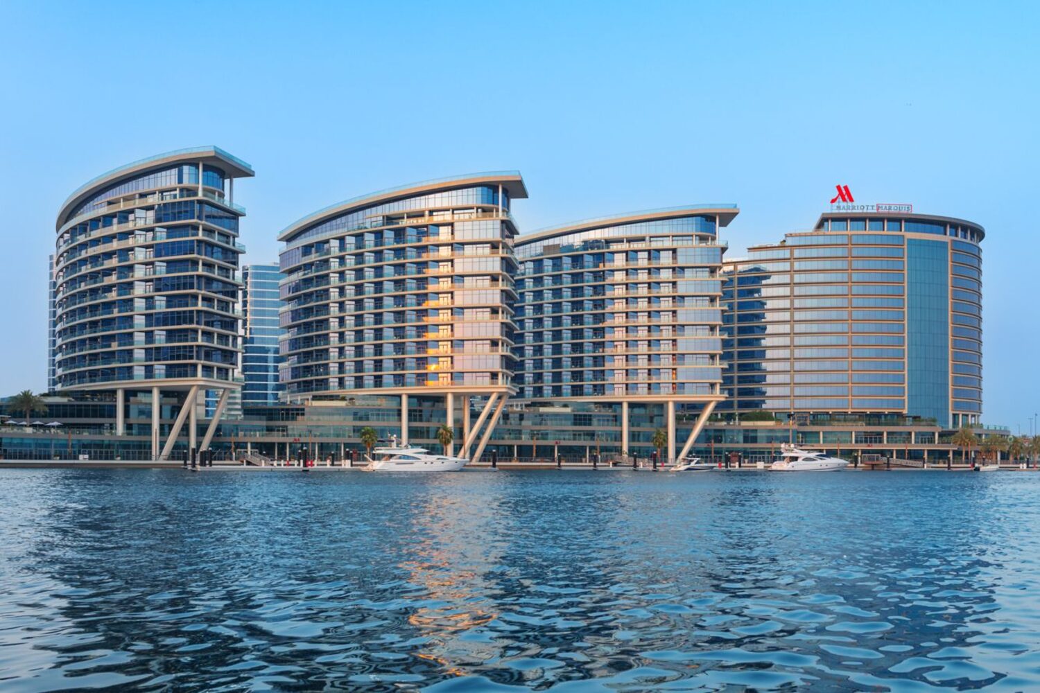 Marriott Creek Hotel — waterfront exterior on Dubai Creek